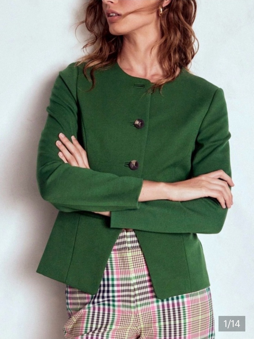 Boden Green Women's Tailored Button Jacket -Size 10